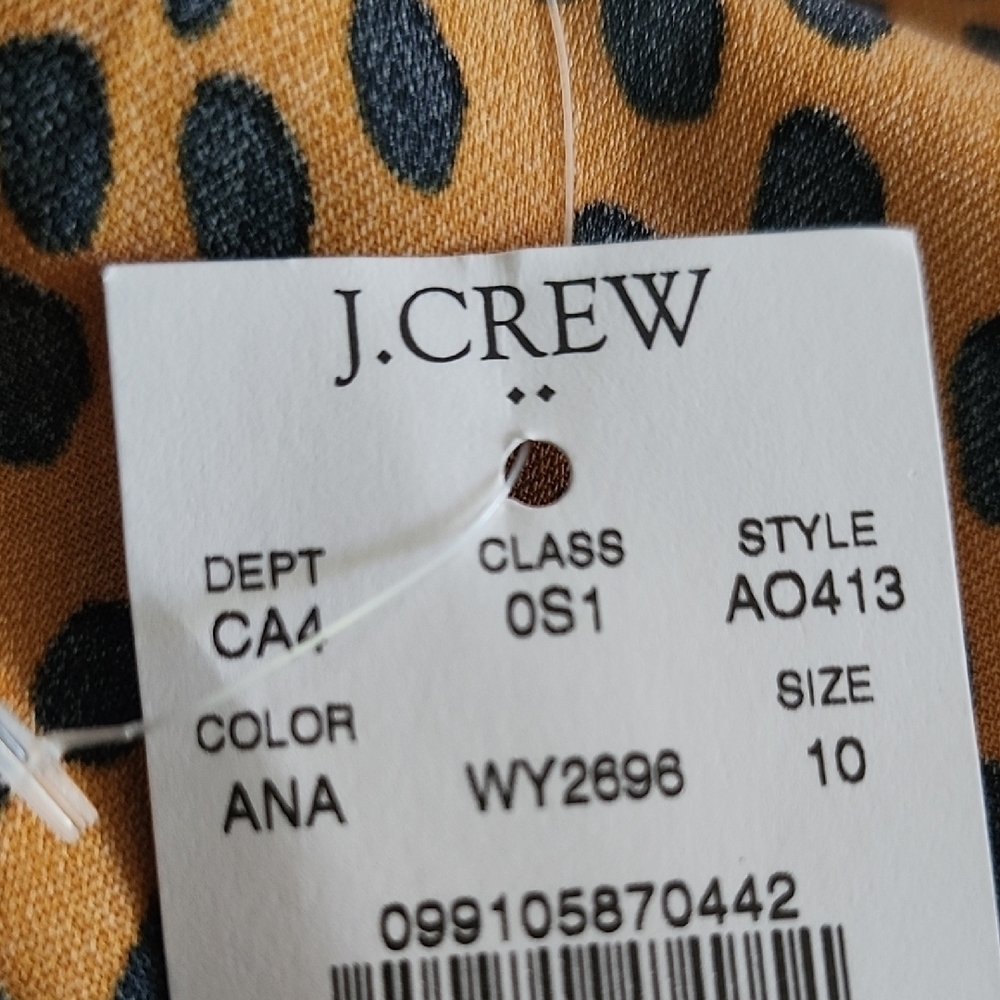 J.Crew NWT Leopard Print Wrap Dress Size 10 Short Sleeve V-Neck 100% Polyester - Picture 12 of 14